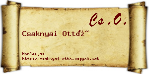 Csaknyai Ottó névjegykártya