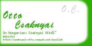 otto csaknyai business card